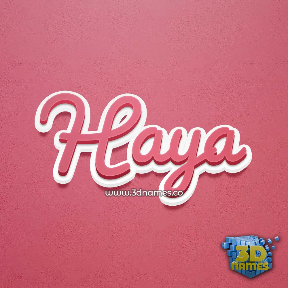 haya in Red Scribble style - 3D name wallpaper