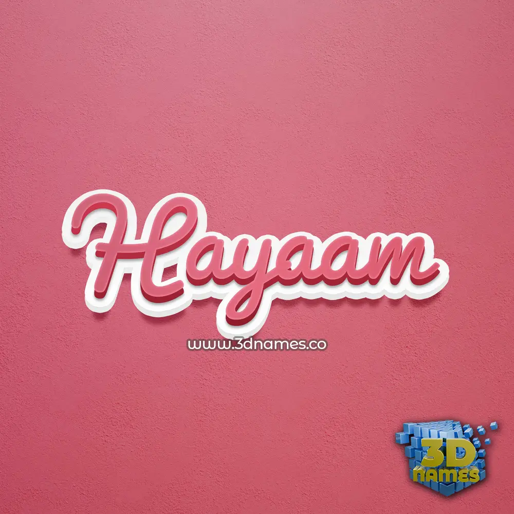 hayaam in Red Scribble style - 3D name wallpaper