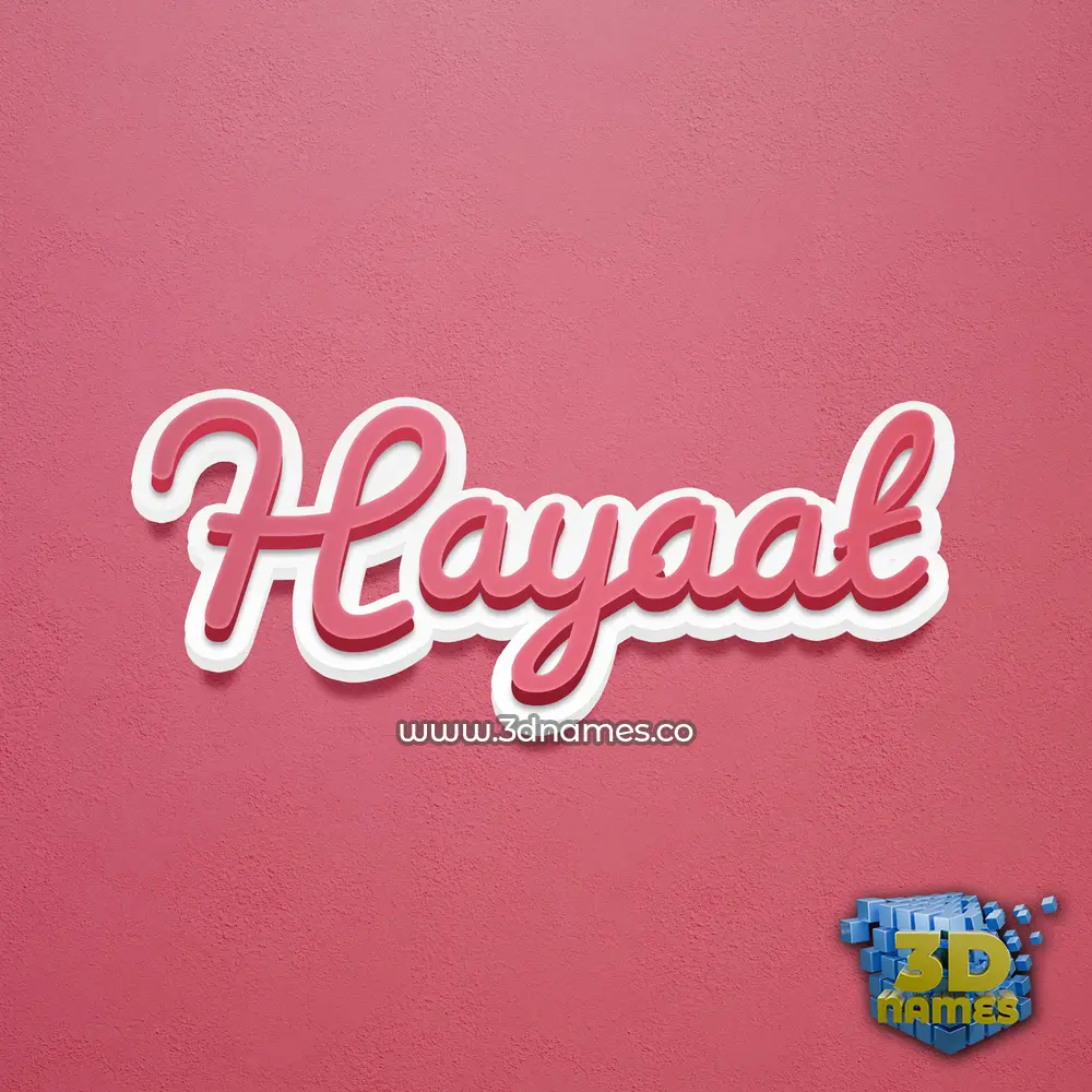 hayaat in Red Scribble style - 3D name wallpaper