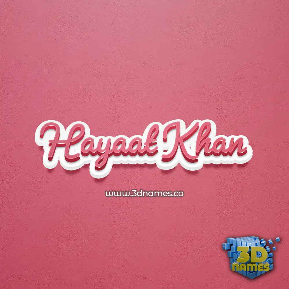 hayaat khan in Red Scribble style - 3D name wallpaper