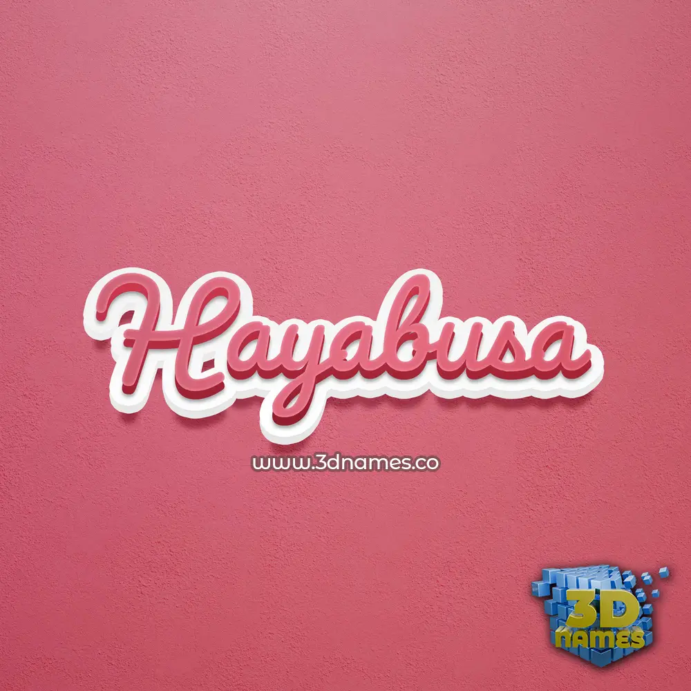 hayabusa in Red Scribble style - 3D name wallpaper