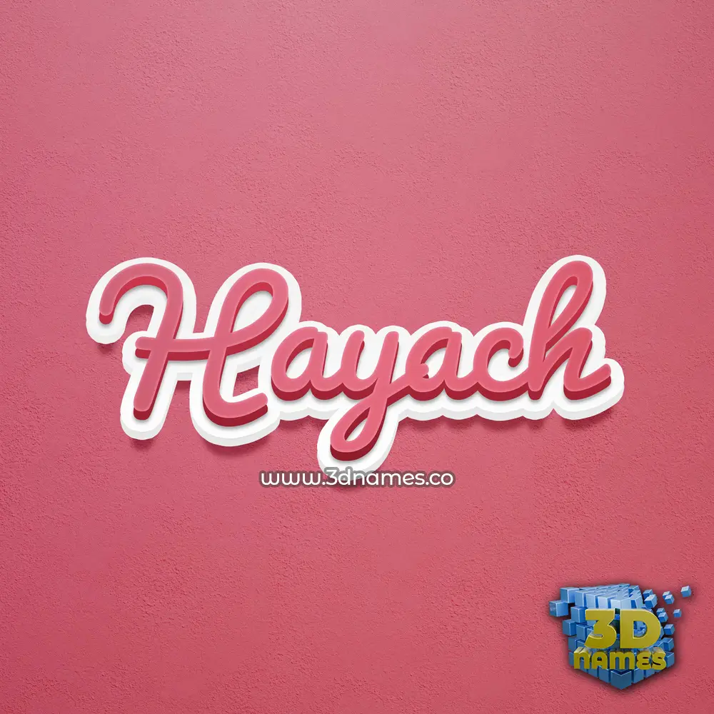 hayach in Red Scribble style - 3D name wallpaper