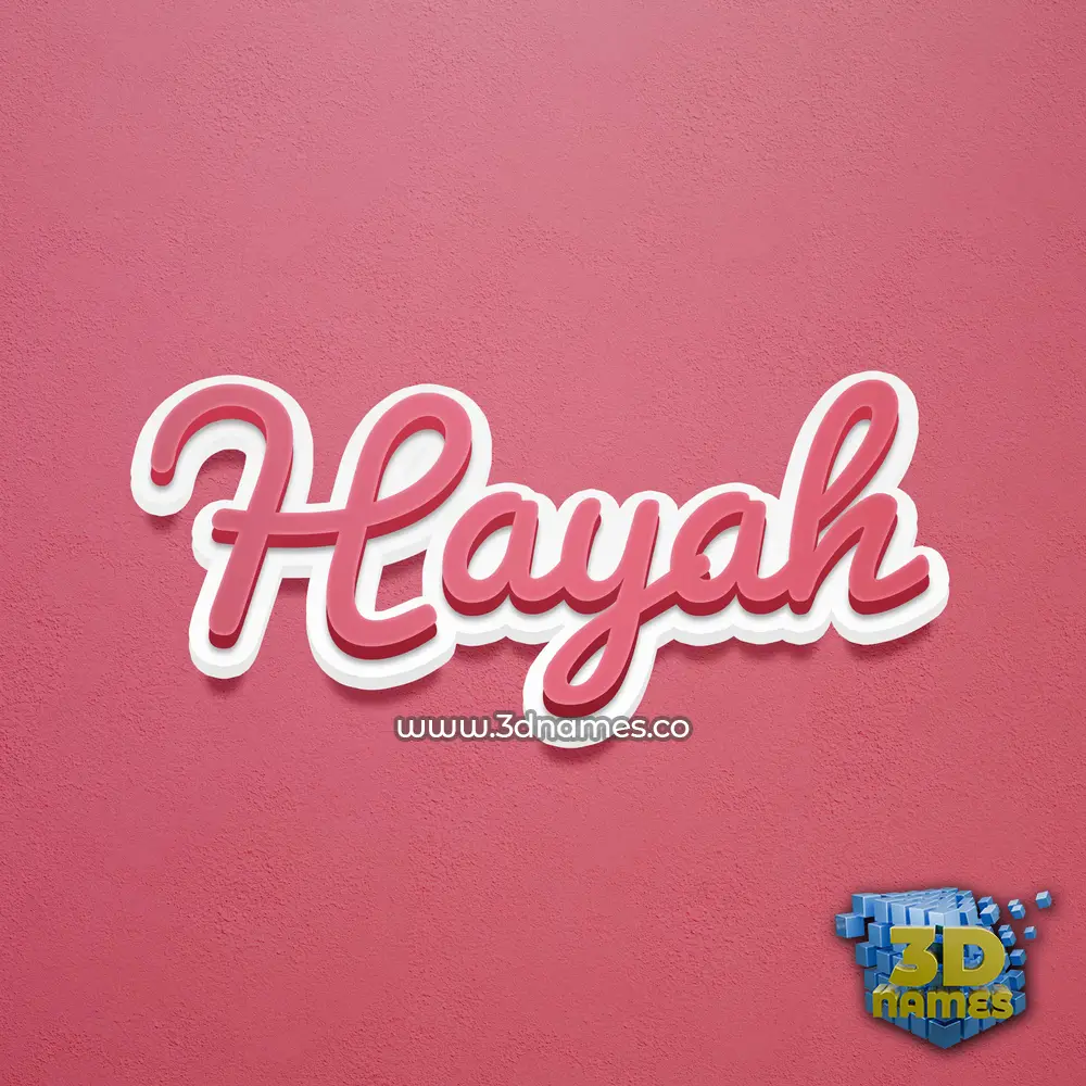 hayah in Red Scribble style - 3D name wallpaper