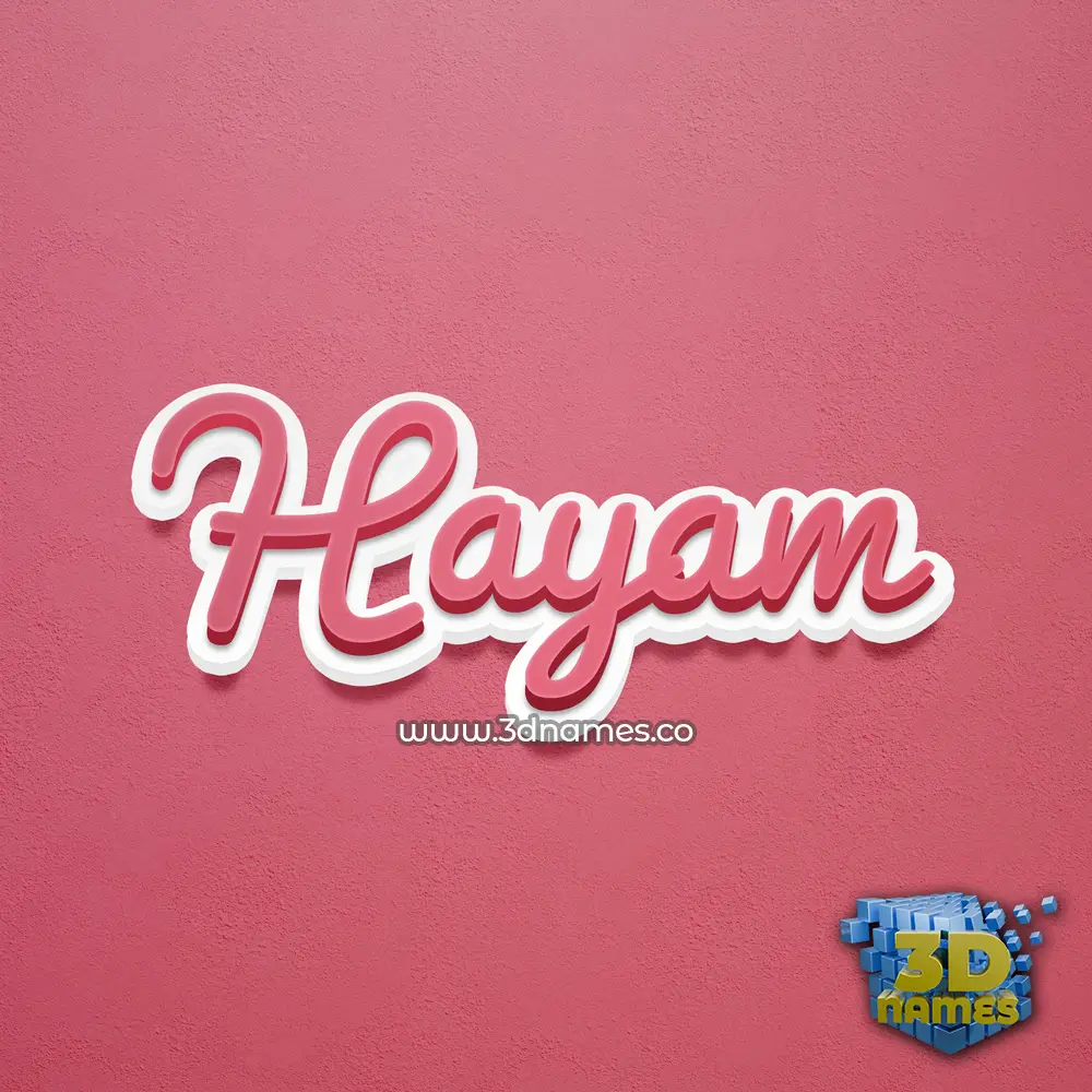 hayam in Red Scribble style - 3D name wallpaper