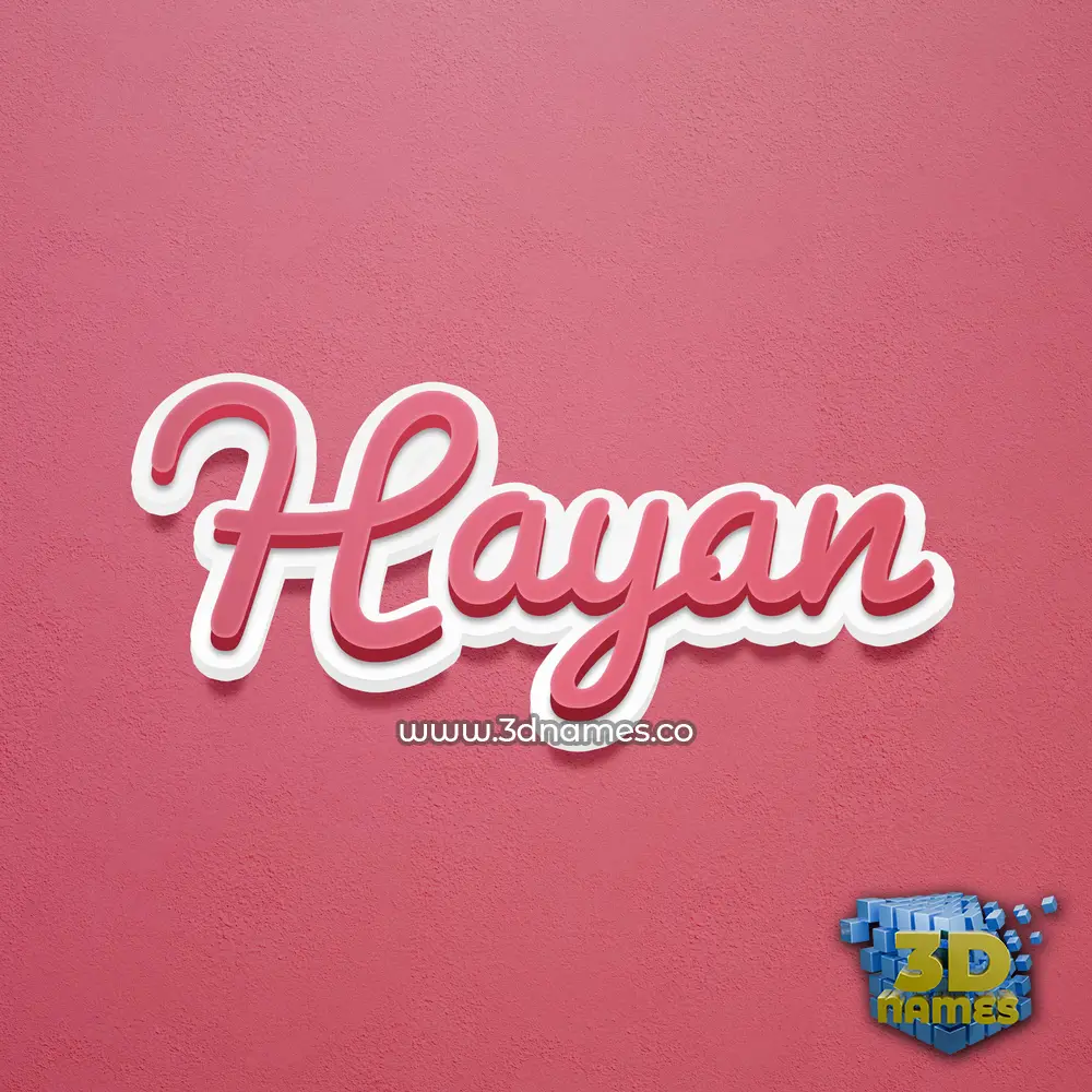 hayan in Red Scribble style - 3D name wallpaper