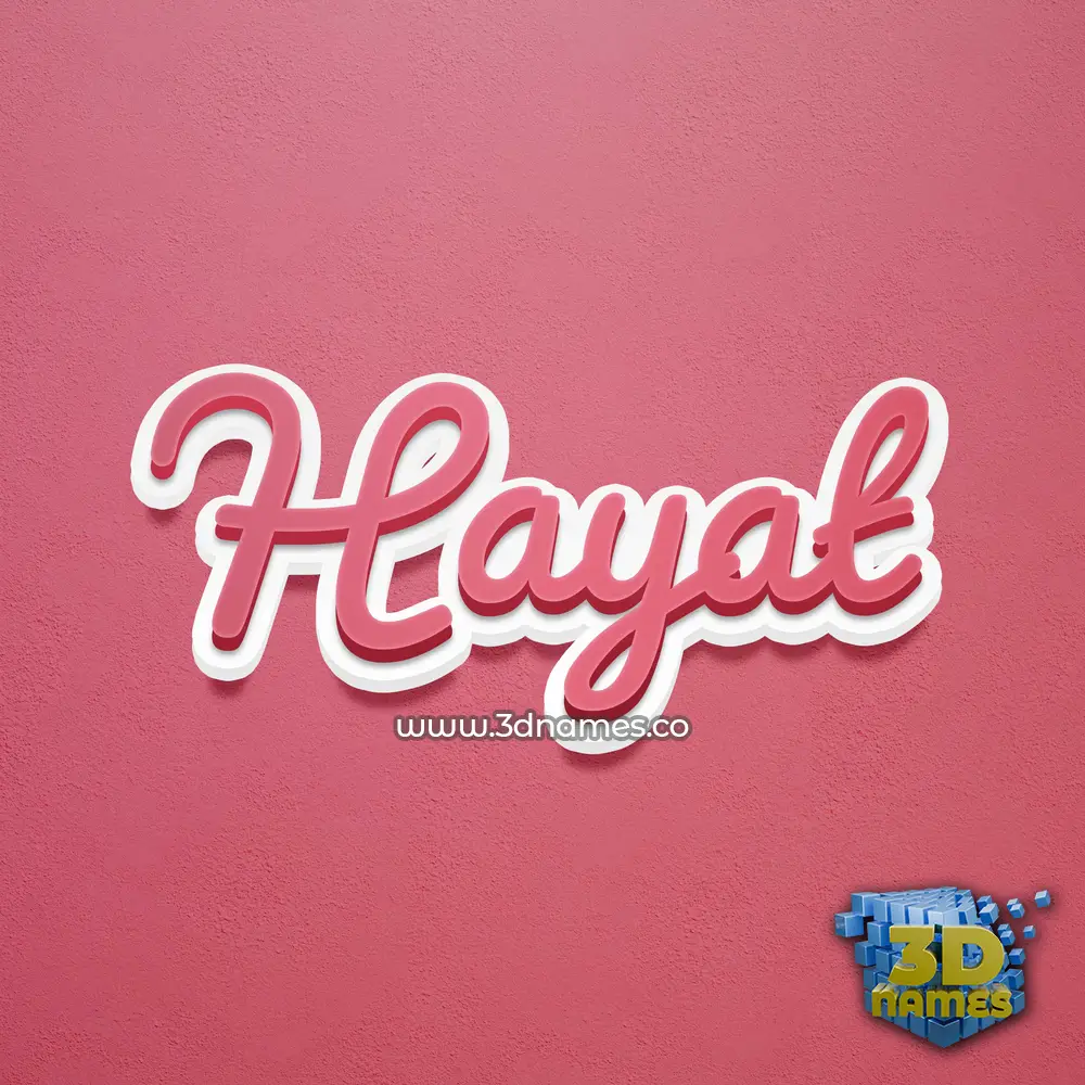 hayat in Red Scribble style - 3D name wallpaper