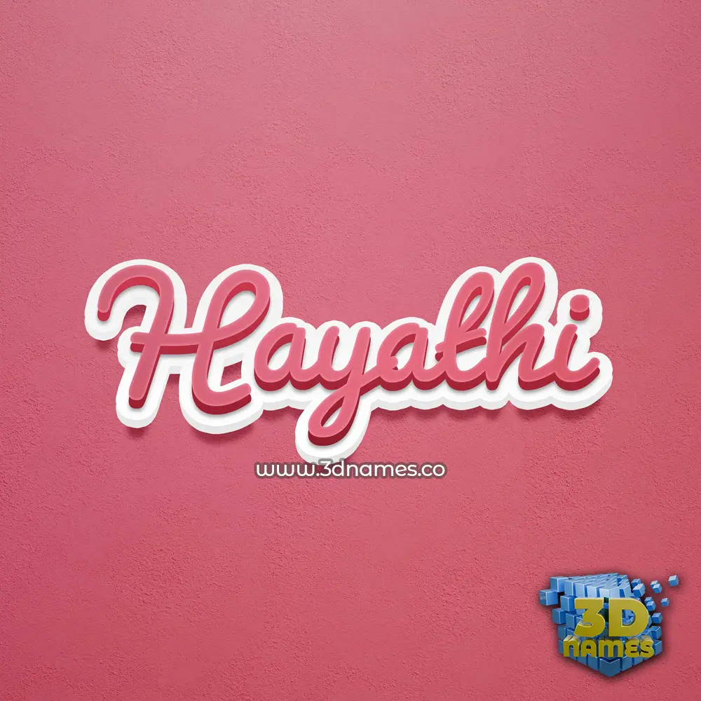 hayathi in Red Scribble style - 3D name wallpaper