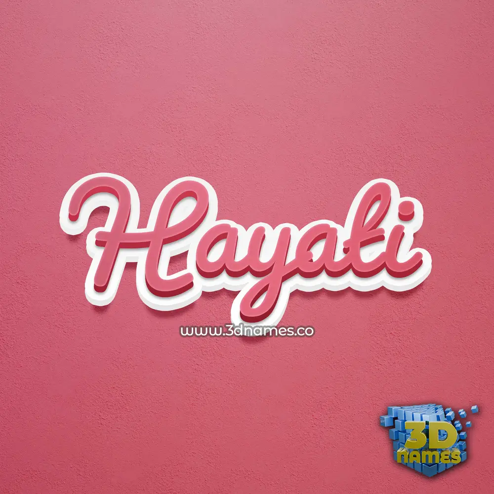 hayati in Red Scribble style - 3D name wallpaper