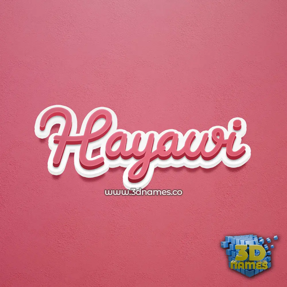 hayawi in Red Scribble style - 3D name wallpaper