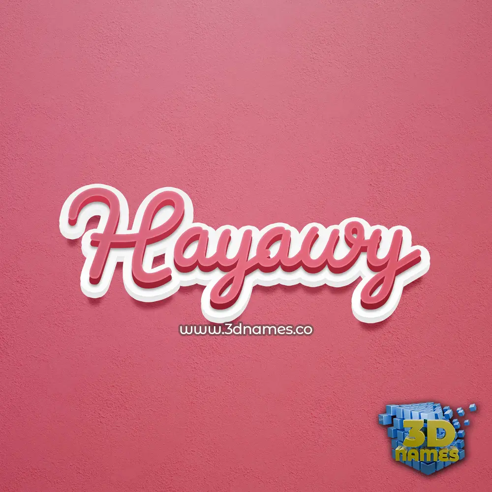 hayawy in Red Scribble style - 3D name wallpaper
