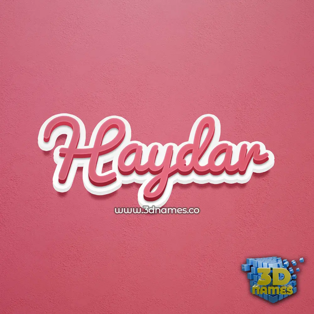 haydar in Red Scribble style - 3D name wallpaper