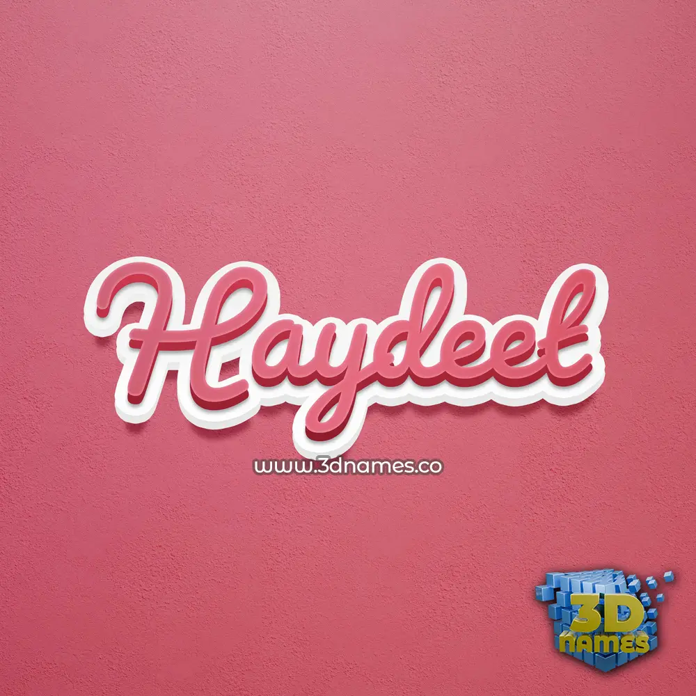 haydeet in Red Scribble style - 3D name wallpaper