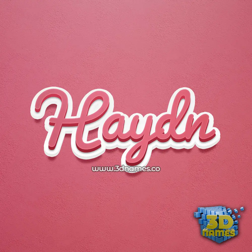 haydn in Red Scribble style - 3D name wallpaper