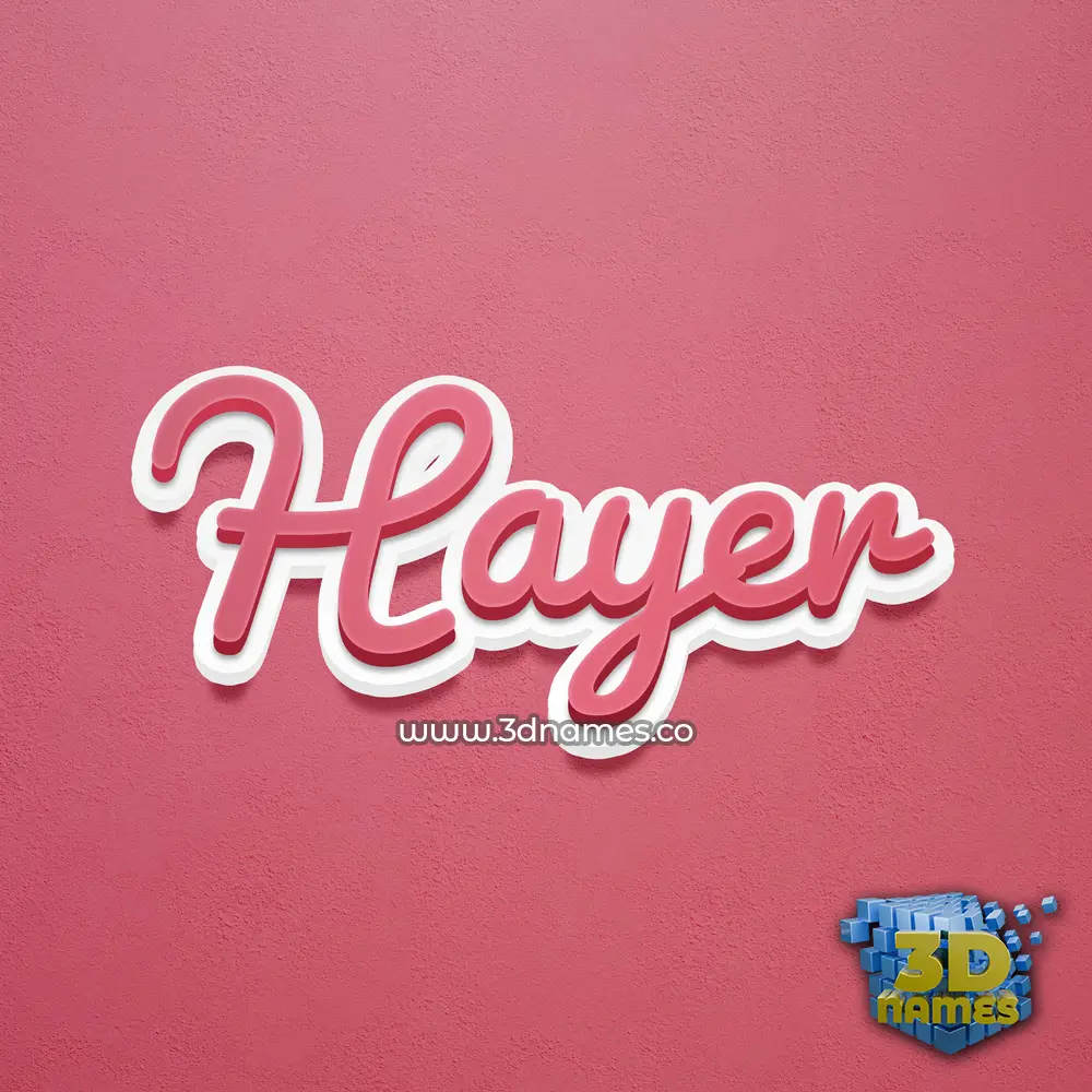 hayer in Red Scribble style - 3D name wallpaper