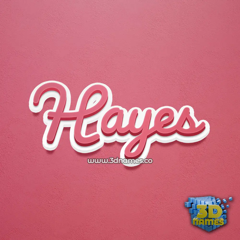 hayes in Red Scribble style - 3D name wallpaper