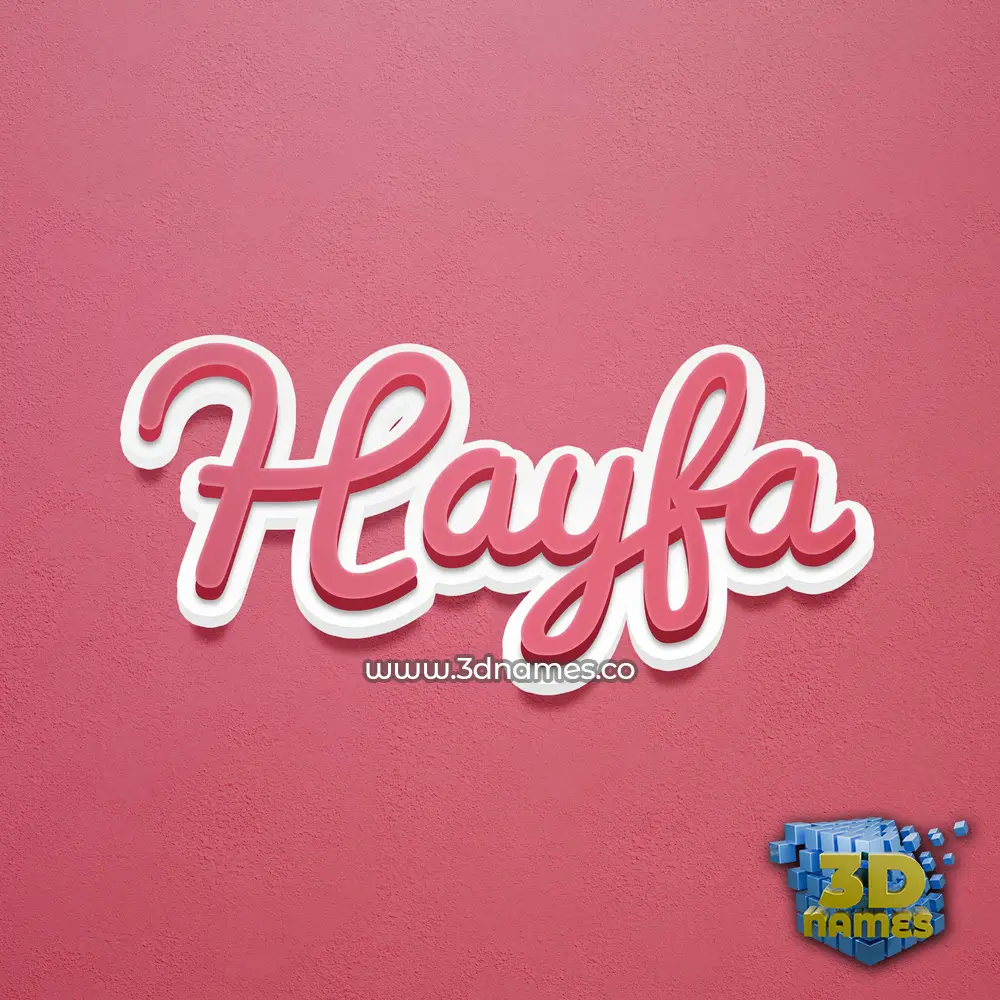 hayfa in Red Scribble style - 3D name wallpaper