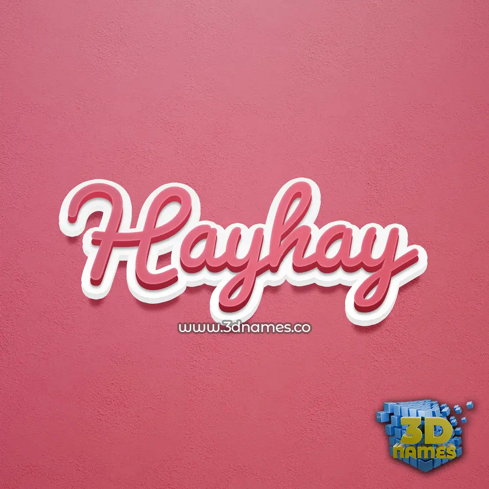 hayhay in Red Scribble style - 3D name wallpaper