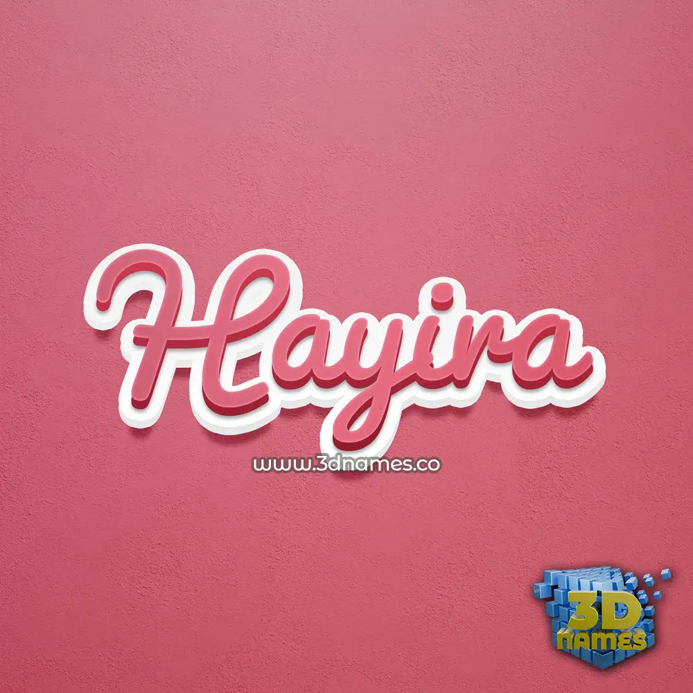 hayira in Red Scribble style - 3D name wallpaper