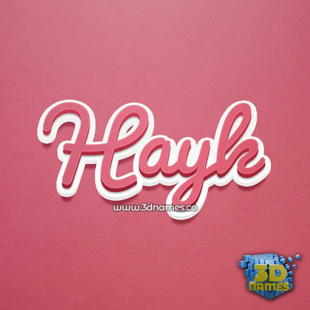 hayk in Red Scribble style - 3D name wallpaper