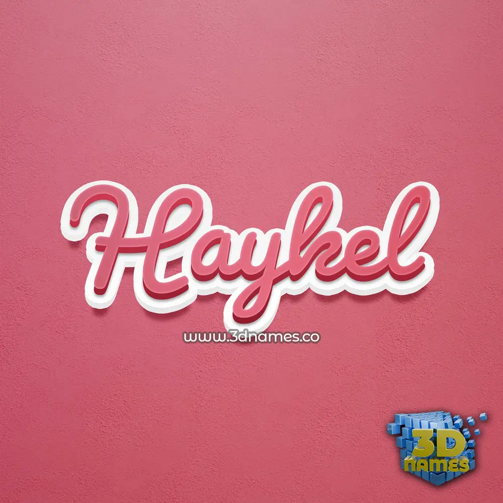 haykel in Red Scribble style - 3D name wallpaper