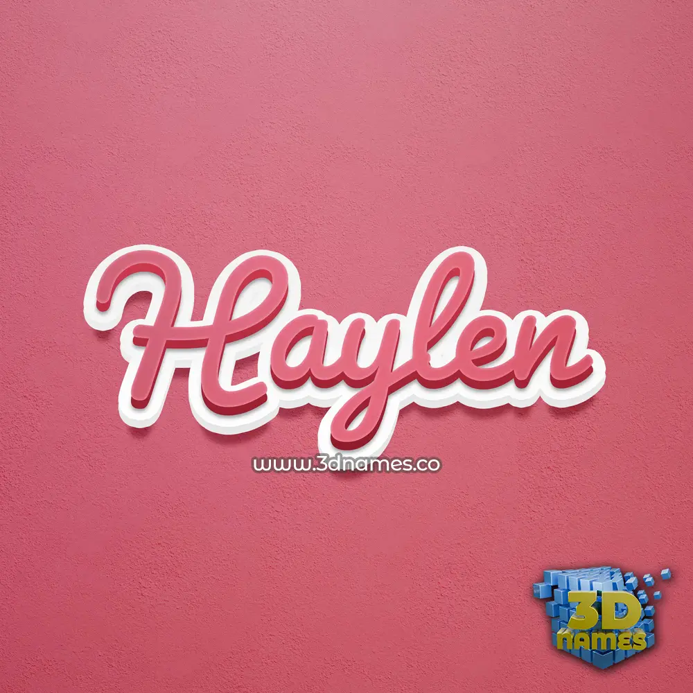 haylen in Red Scribble style - 3D name wallpaper
