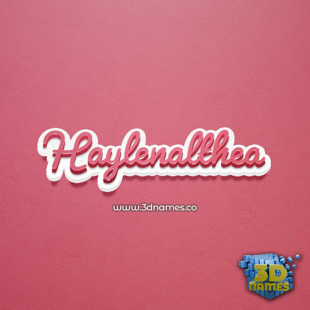 haylenalthea in Red Scribble style - 3D name wallpaper