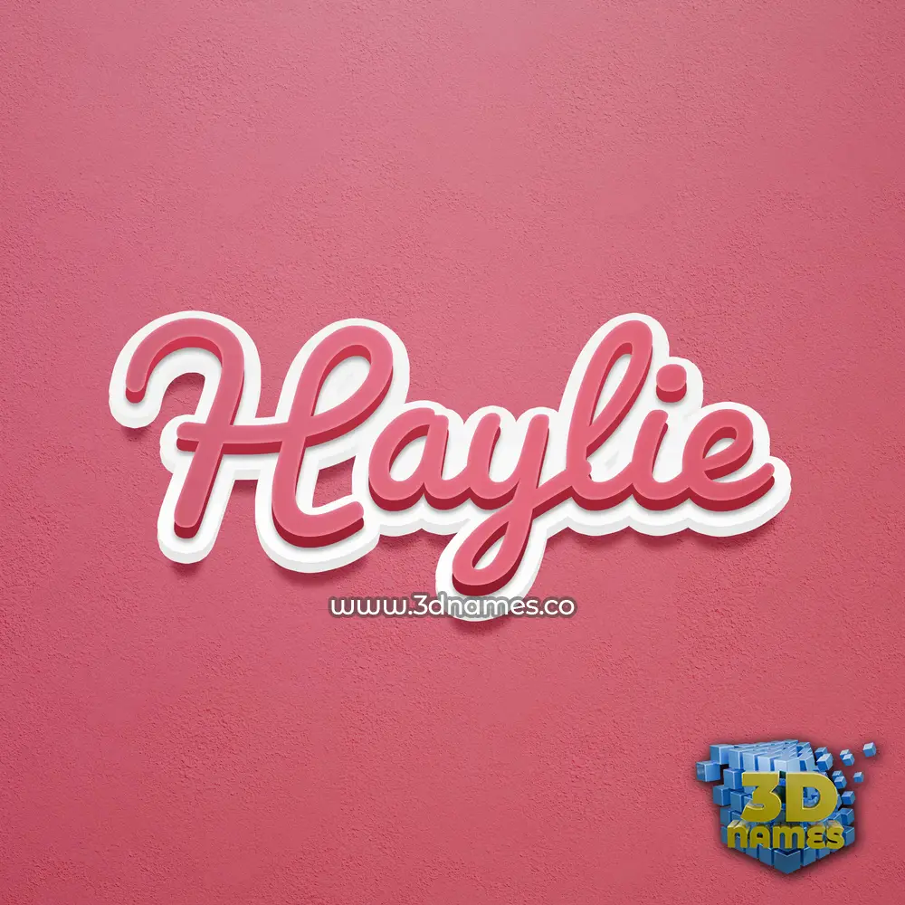 haylie in Red Scribble style - 3D name wallpaper