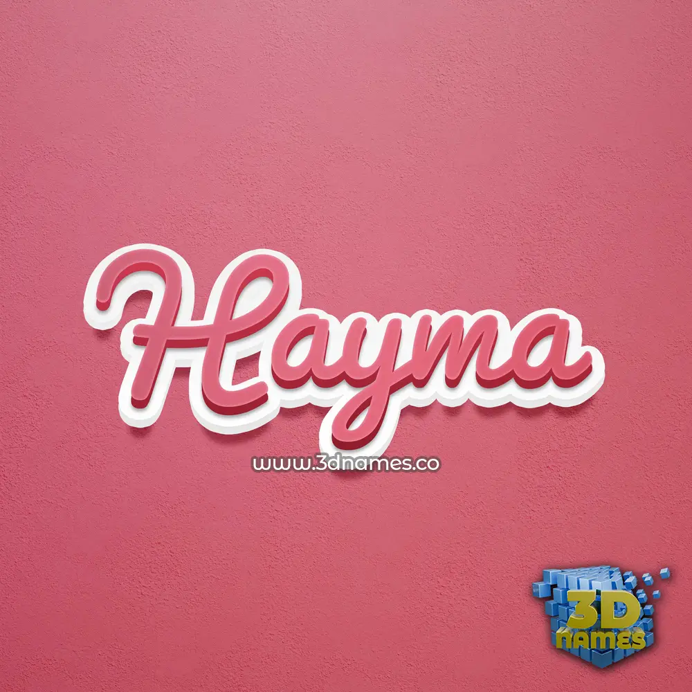 hayma in Red Scribble style - 3D name wallpaper