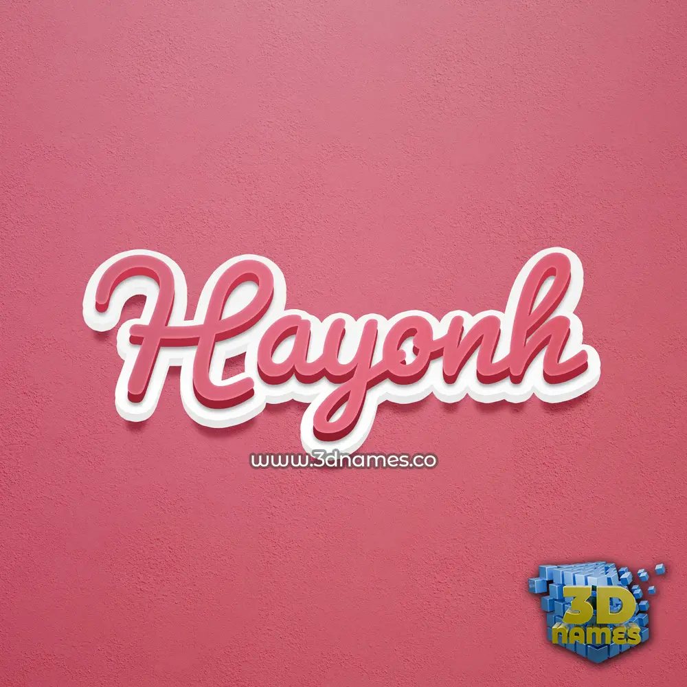 hayonh in Red Scribble style - 3D name wallpaper