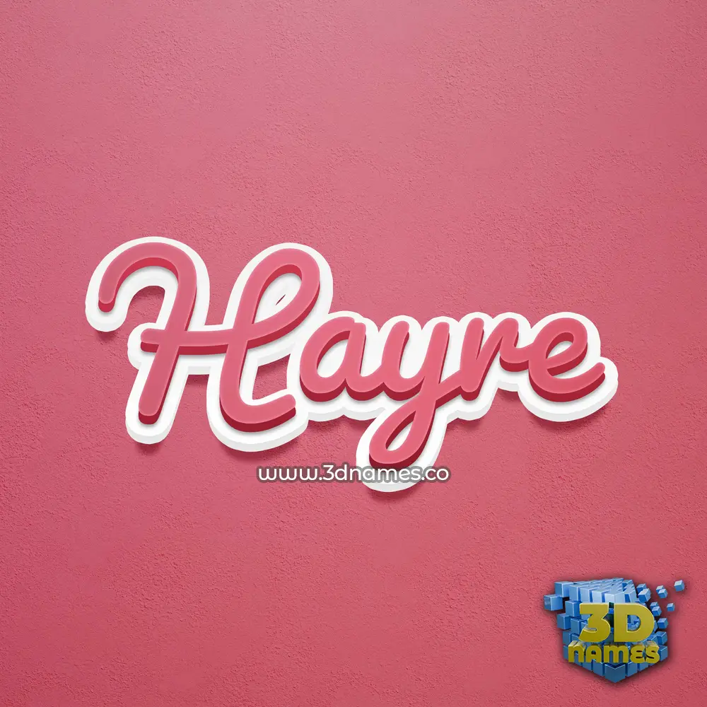 hayre in Red Scribble style - 3D name wallpaper