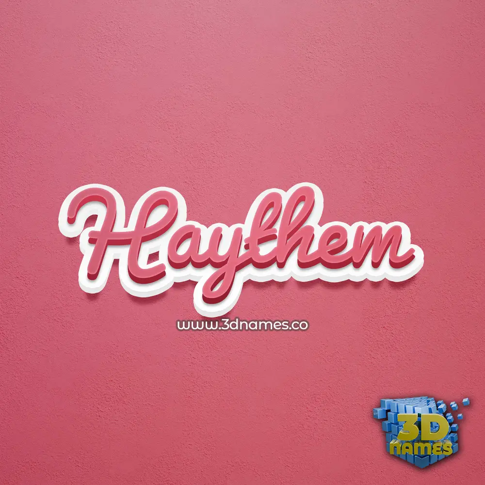 haythem in Red Scribble style - 3D name wallpaper