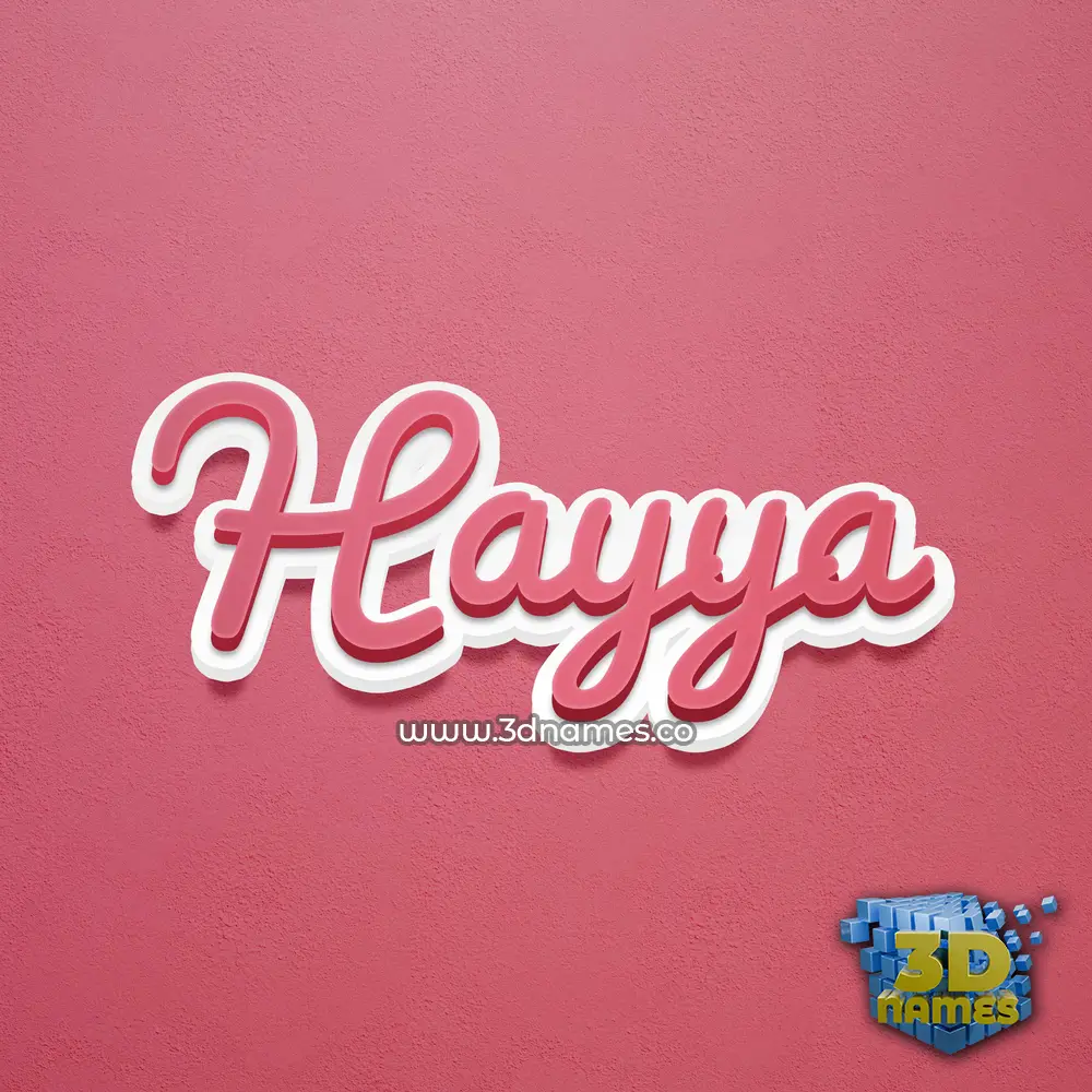 hayya in Red Scribble style - 3D name wallpaper