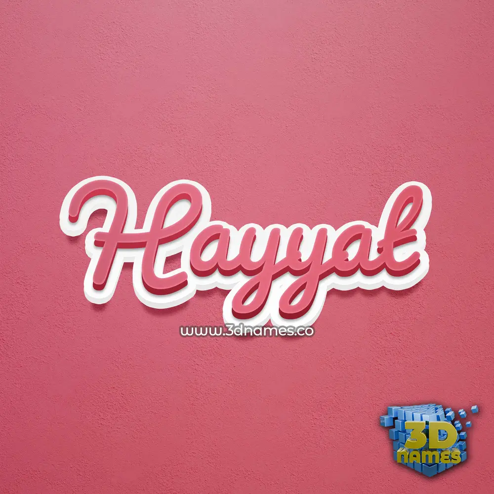 hayyat in Red Scribble style - 3D name wallpaper