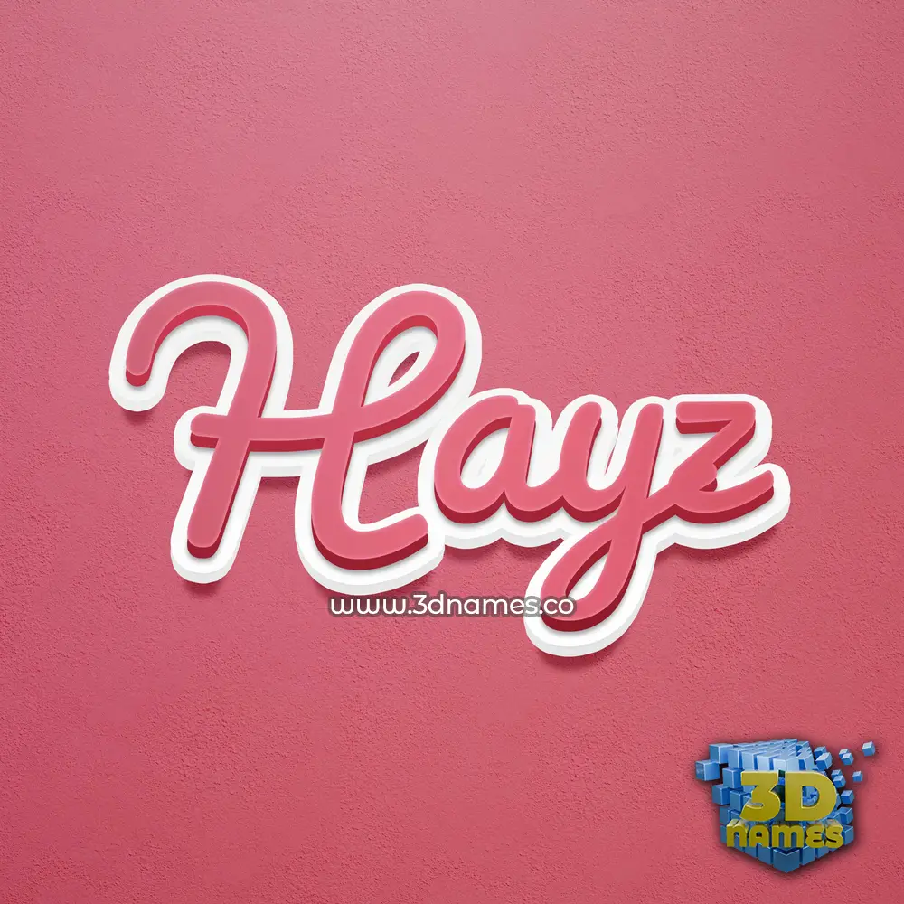 hayz in Red Scribble style - 3D name wallpaper