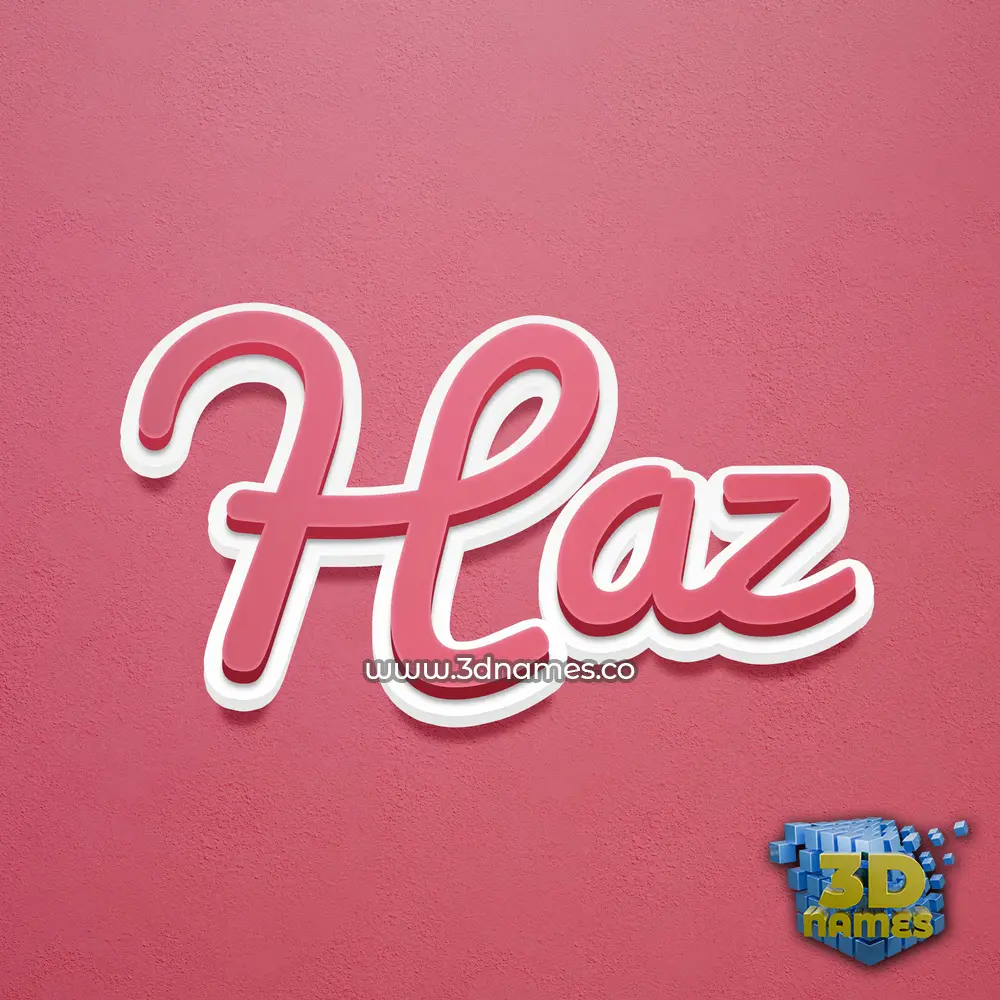 haz in Red Scribble style - 3D name wallpaper