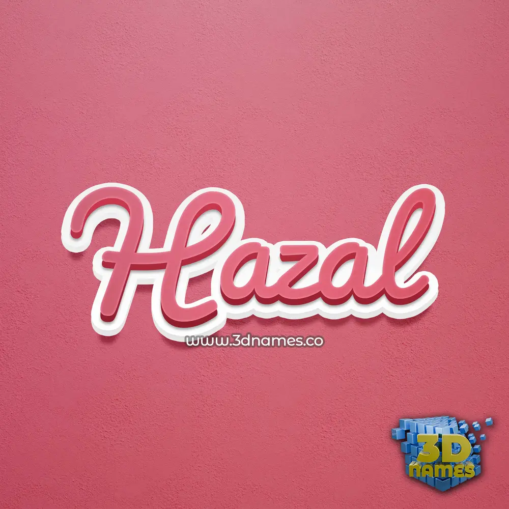 hazal in Red Scribble style - 3D name wallpaper
