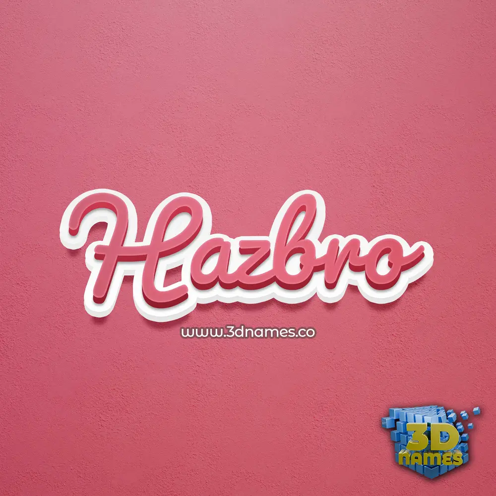 hazbro in Red Scribble style - 3D name wallpaper