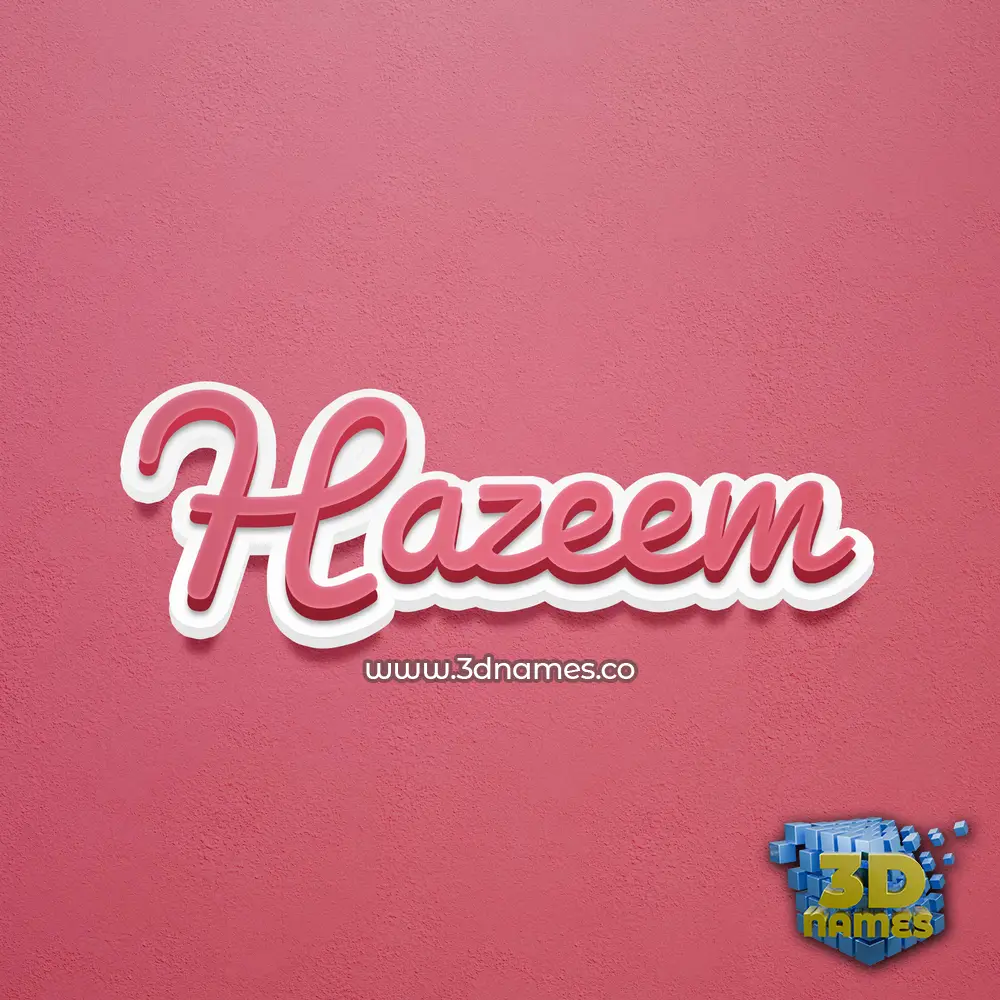 hazeem in Red Scribble style - 3D name wallpaper