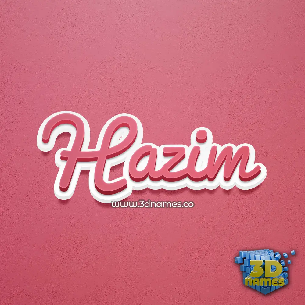 hazim in Red Scribble style - 3D name wallpaper