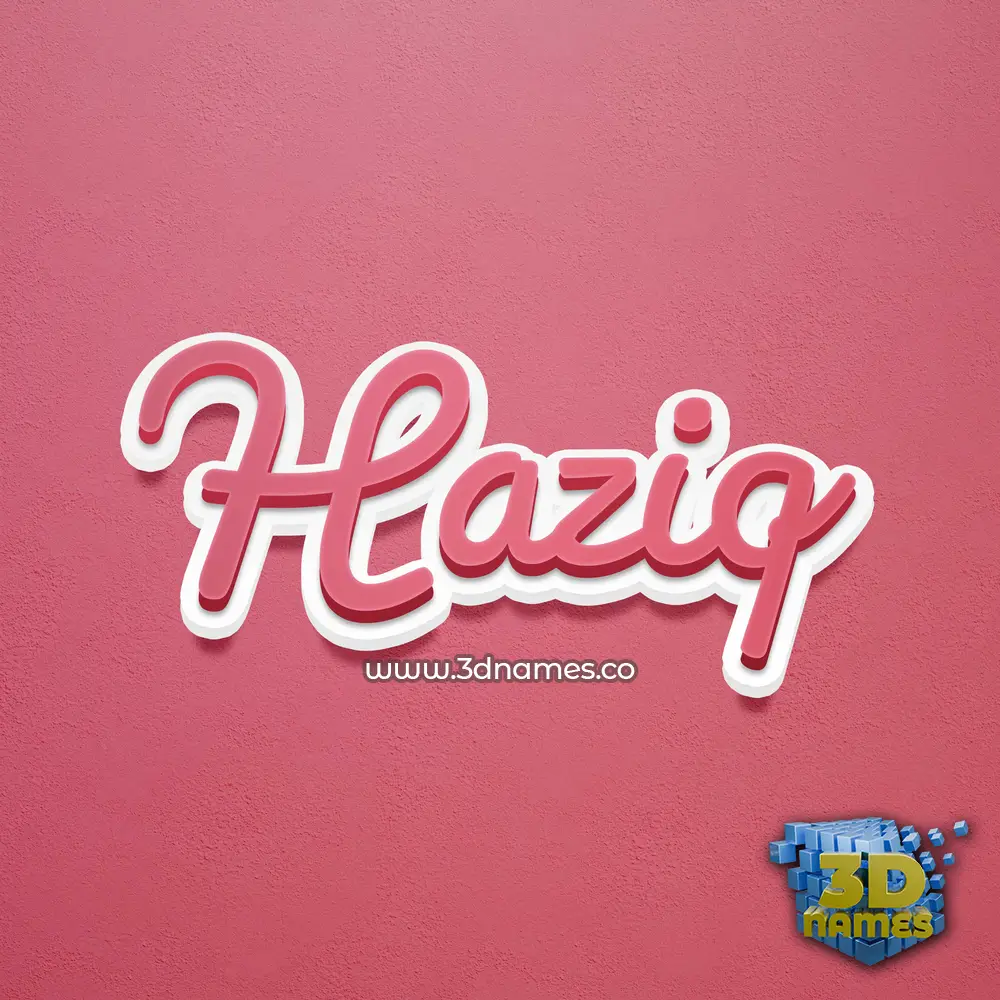 haziq in Red Scribble style - 3D name wallpaper