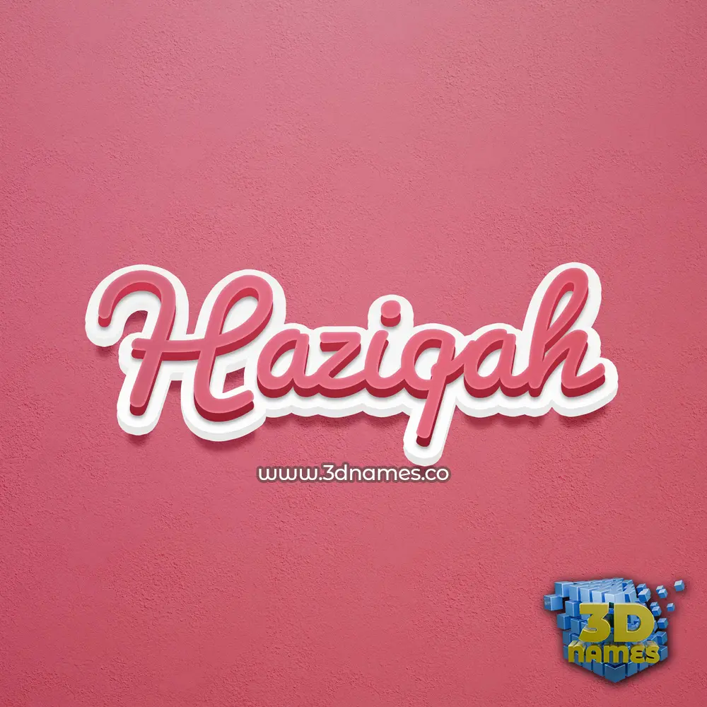 haziqah in Red Scribble style - 3D name wallpaper