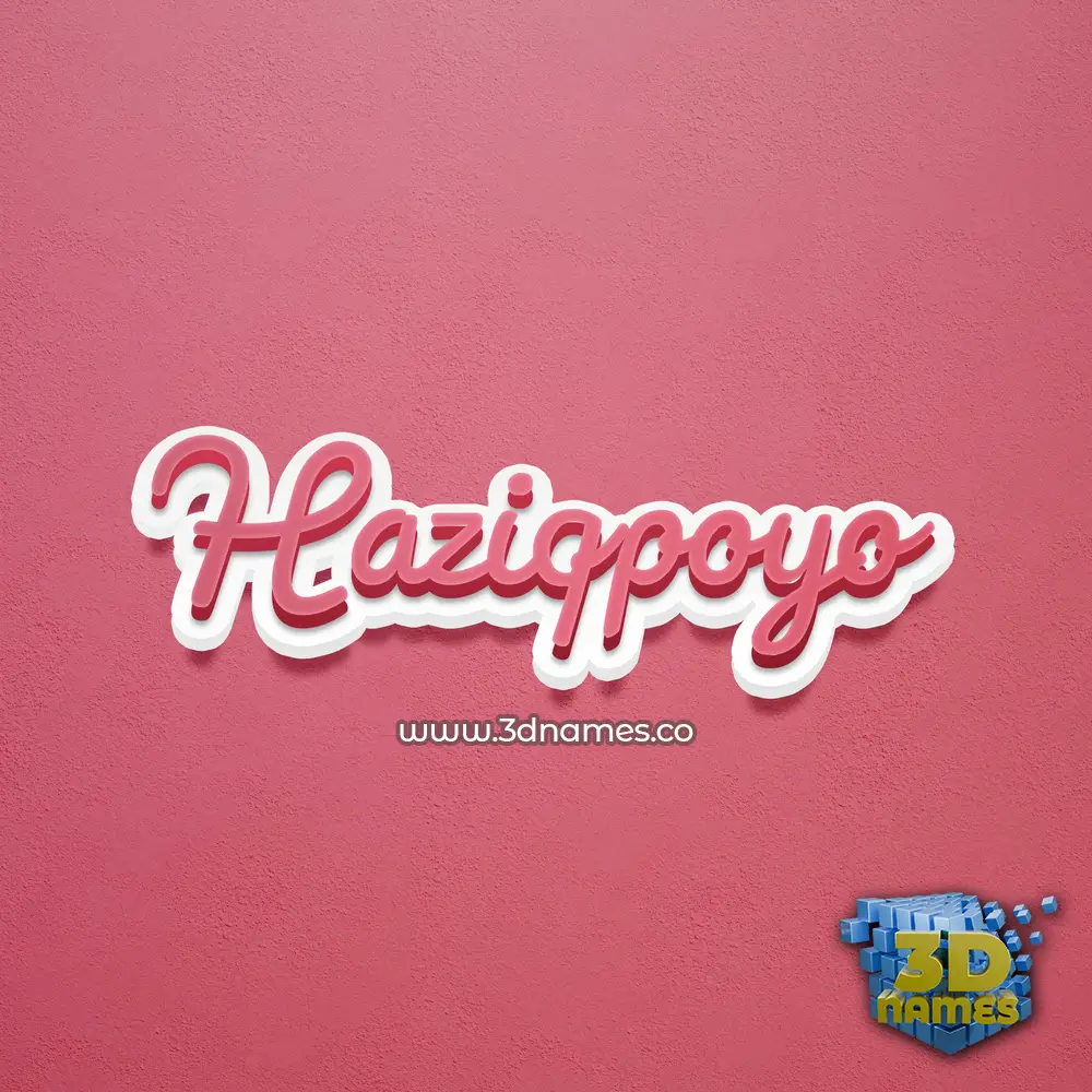 haziqpoyo in Red Scribble style - 3D name wallpaper