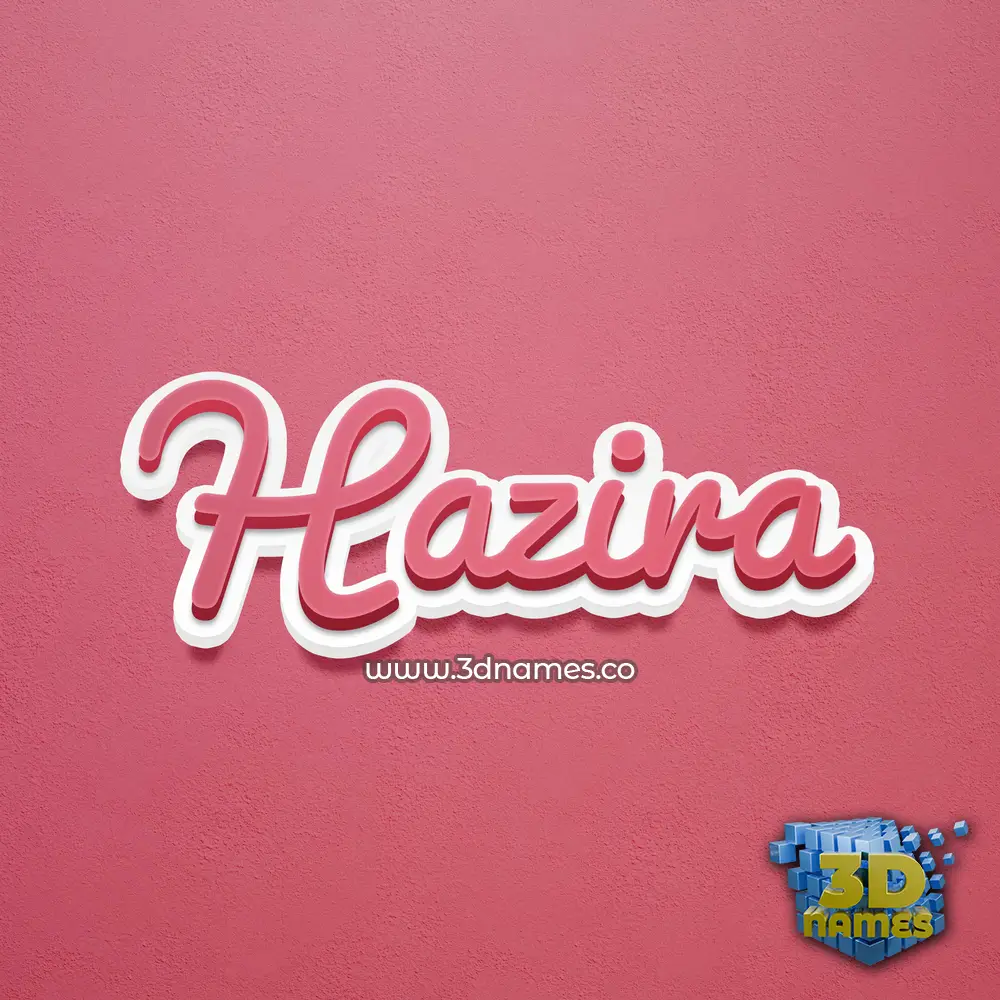 hazira in Red Scribble style - 3D name wallpaper