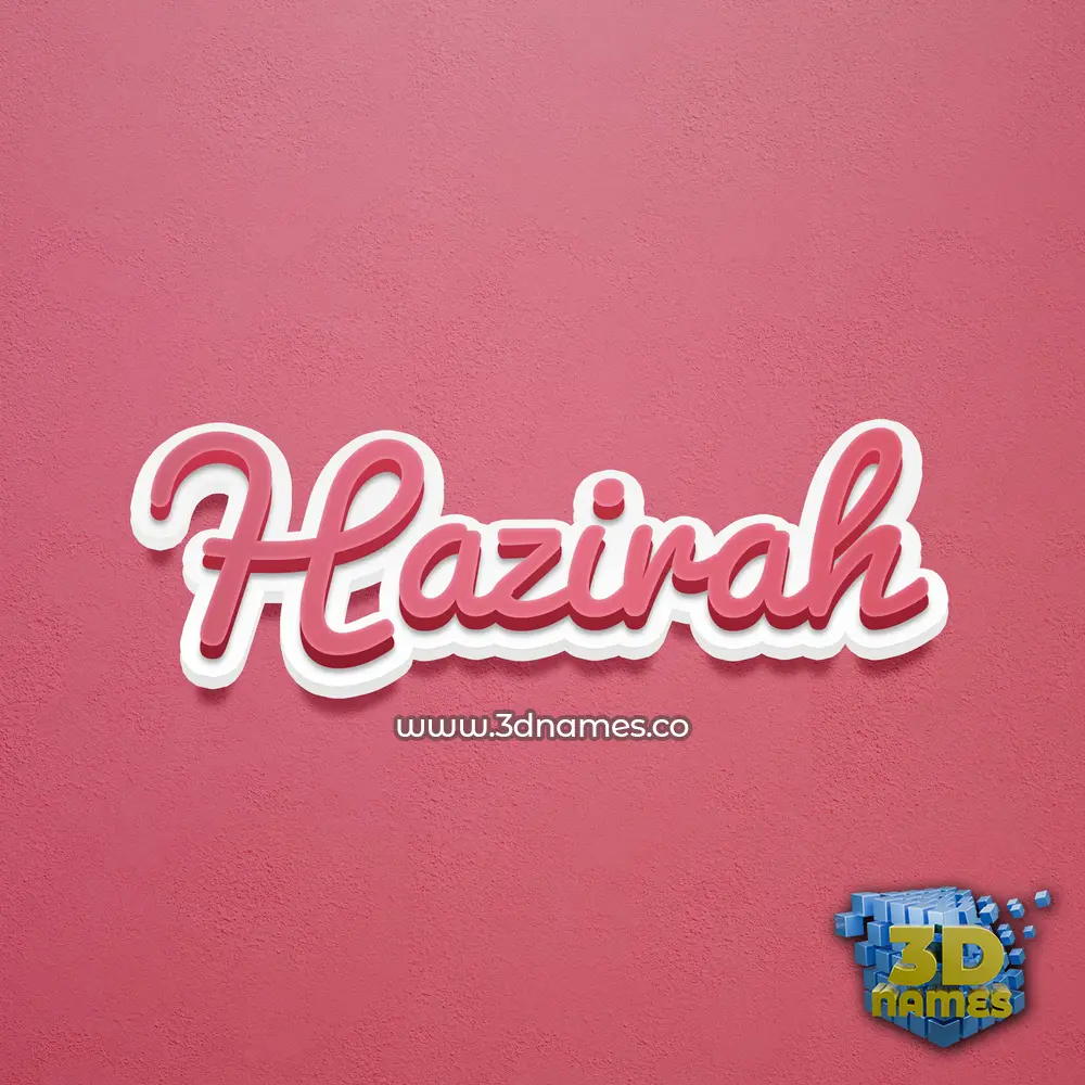 hazirah in Red Scribble style - 3D name wallpaper