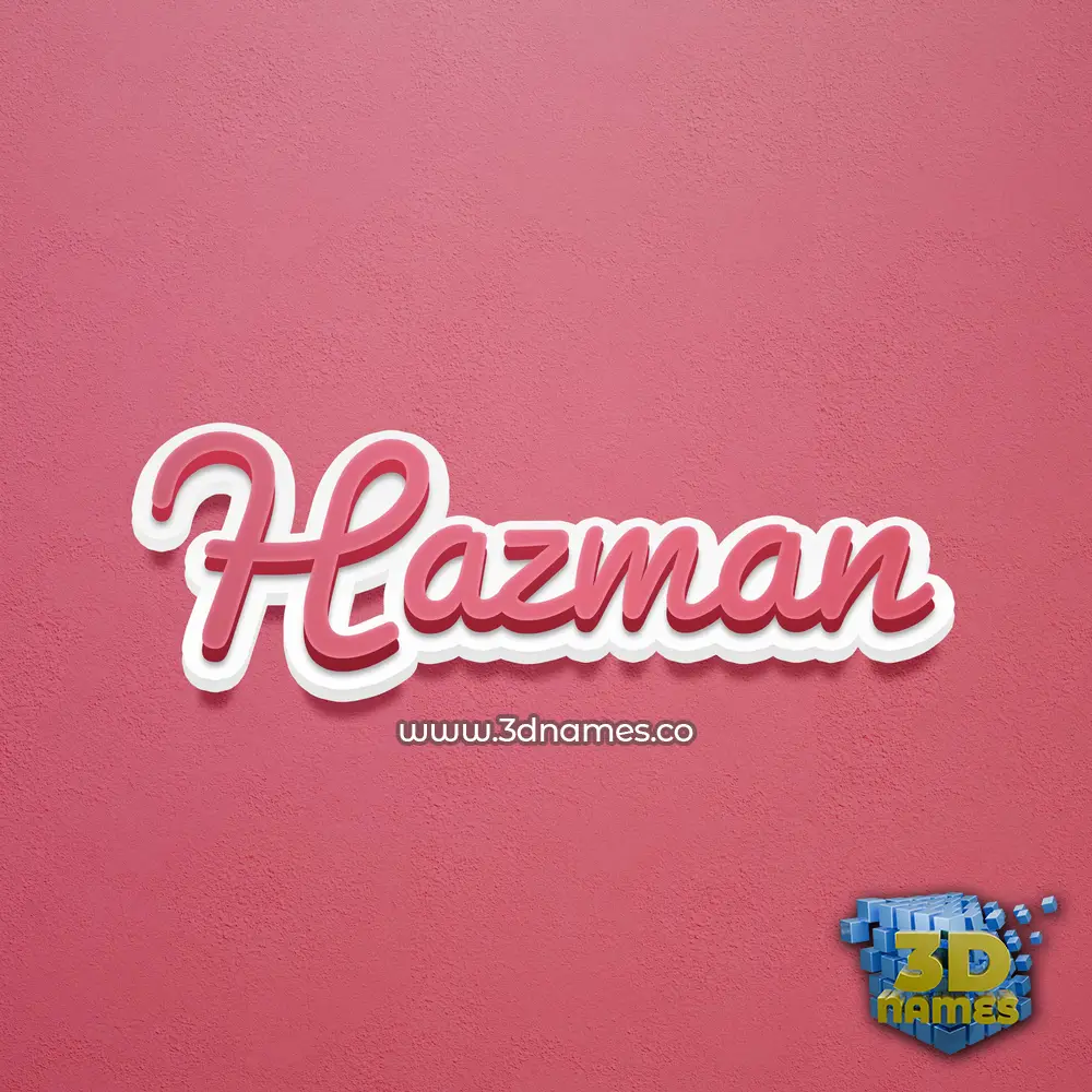 hazman in Red Scribble style - 3D name wallpaper