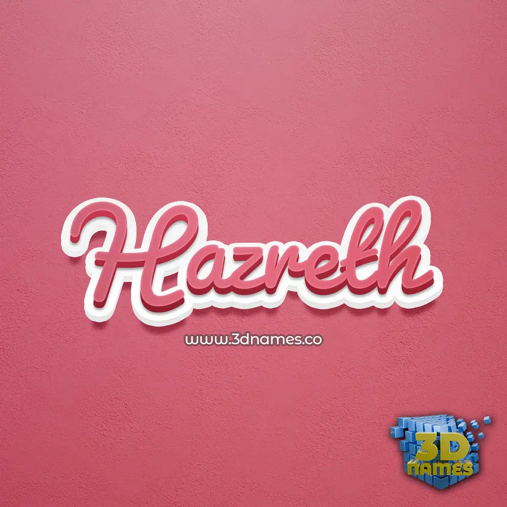 hazreth in Red Scribble style - 3D name wallpaper