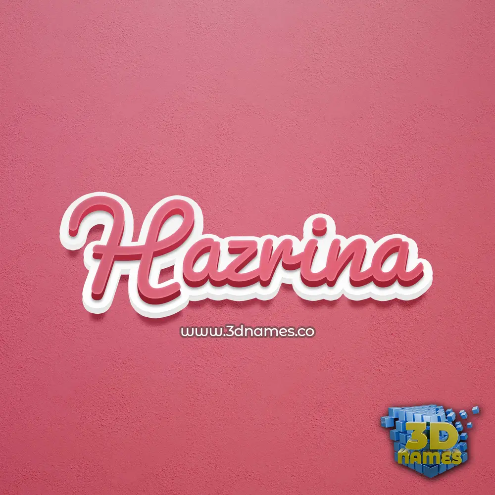 hazrina in Red Scribble style - 3D name wallpaper