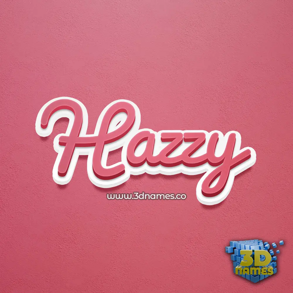 hazzy in Red Scribble style - 3D name wallpaper