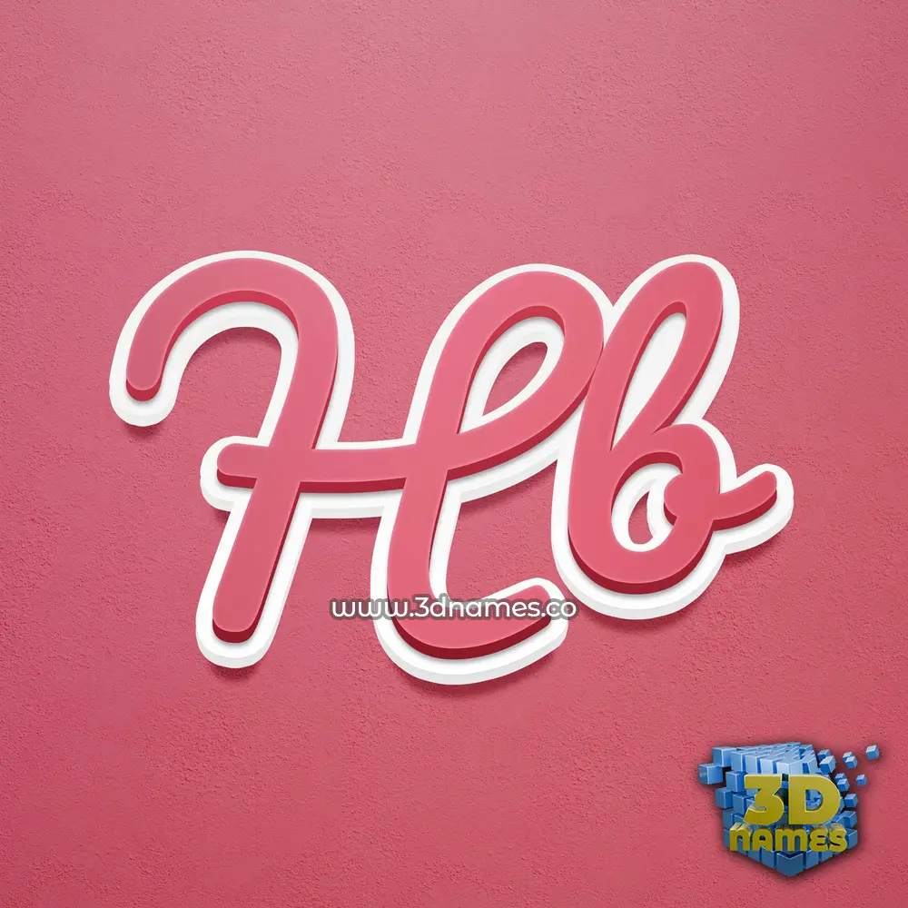 hb in Red Scribble style - 3D name wallpaper