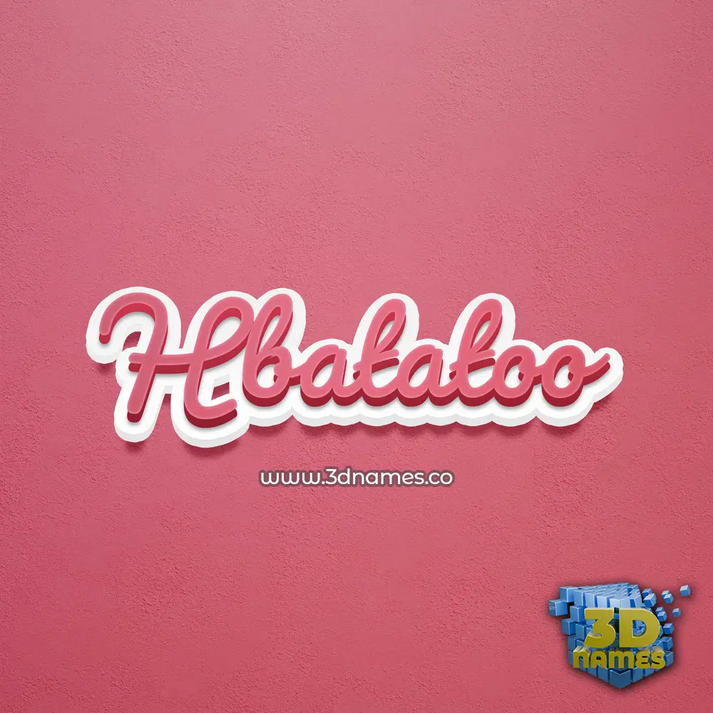 hbatatoo in Red Scribble style - 3D name wallpaper